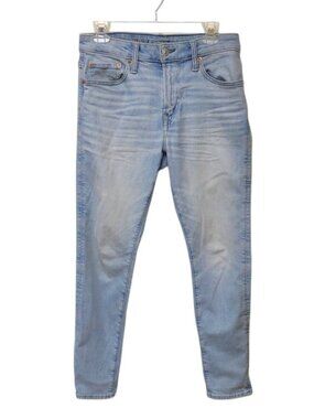 American Eagle Mens Airflex+ Stretch Light Blue Athletic Skinny Distressed Jeans